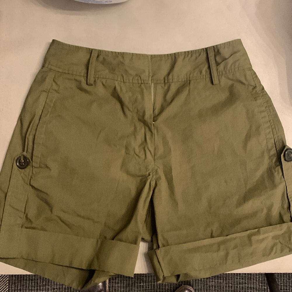 Frame Cotton Utility Shorts - Size 0- moss color